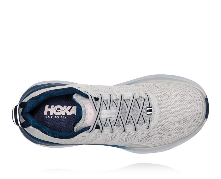 Tenis Corrida Hoka One One Feminino Cinzentas - Bondi 6 - 260-NZXHIE